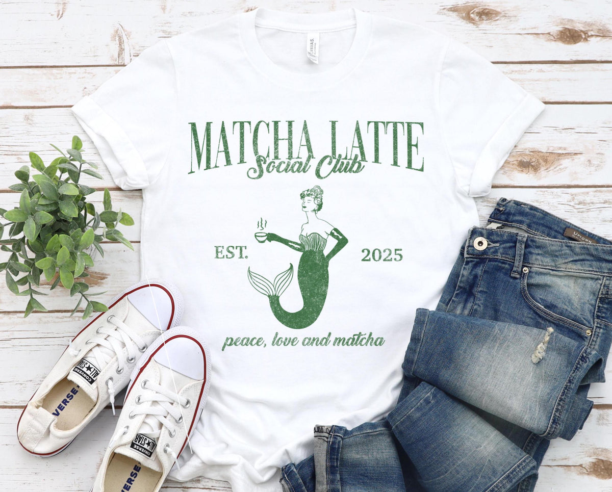 Matcha Latte Club Sweatshirt: Mermaid Iced Coffee Tee