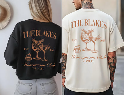 Custom Honeymoon Club Shirt: Mr & Mrs Matching Newlywed Tee