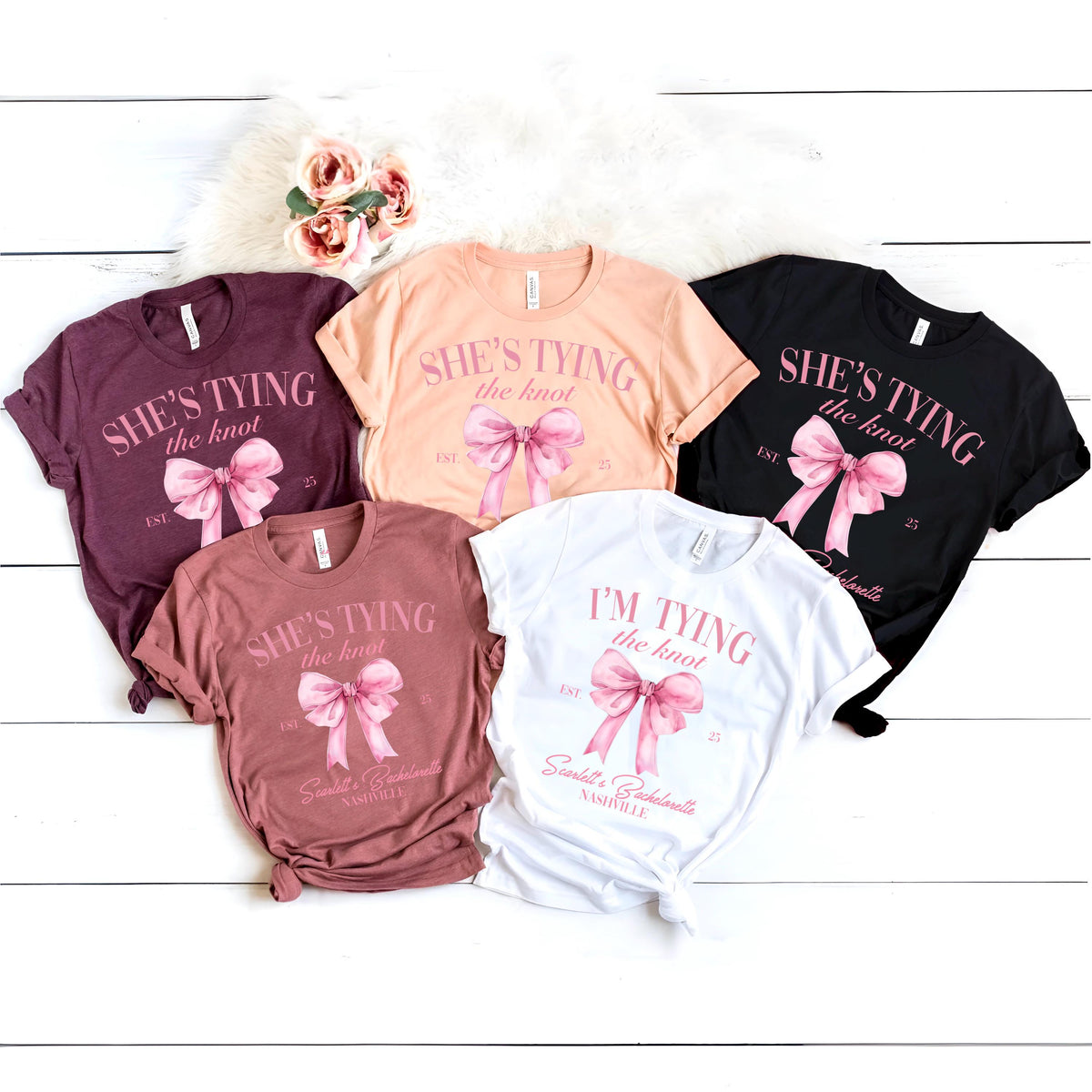 Tying the Knot Tee: Bachelorette Party Bridal Shirt