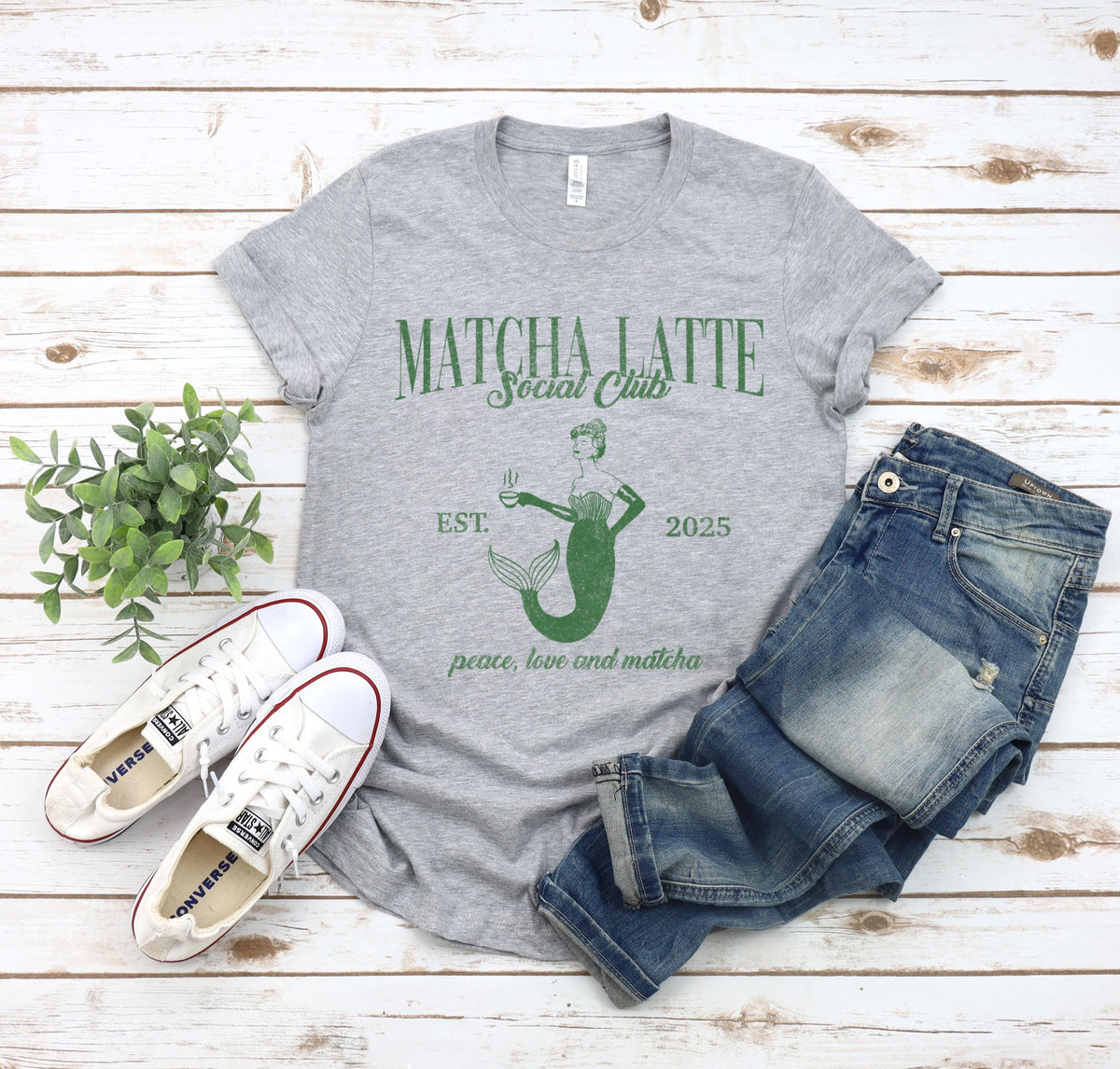 Matcha Latte Club Sweatshirt: Mermaid Iced Coffee Tee