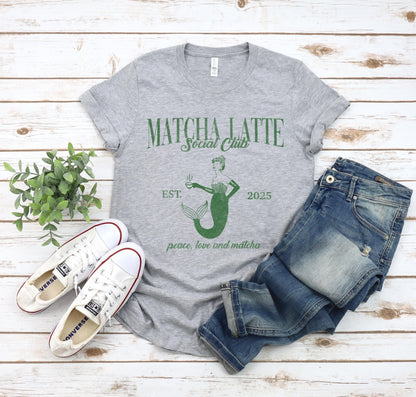 Matcha Latte Club Sweatshirt: Mermaid Iced Coffee Tee
