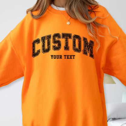 Custom Text Hoodie and Sweatshirt Personalized Sweat Gift for Her or Him Trendy Customizable Top College Style Birthday Present Idea