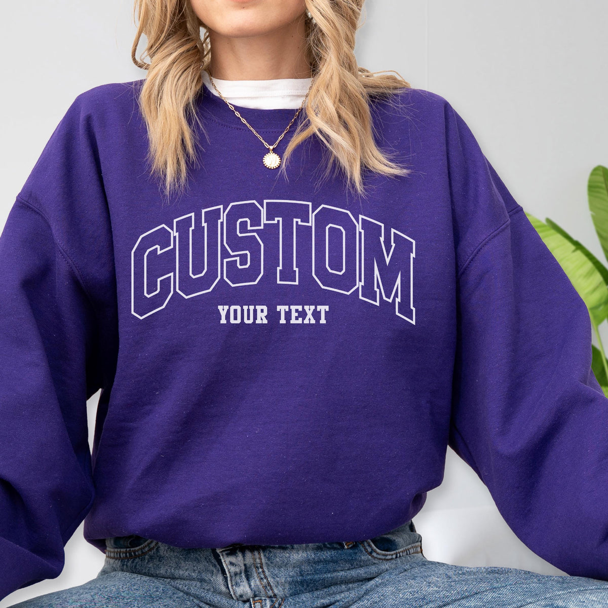 Custom Text Hoodie and Sweatshirt Personalized Sweat Gift for Her or Him Trendy Customizable Top College Style Birthday Present Idea