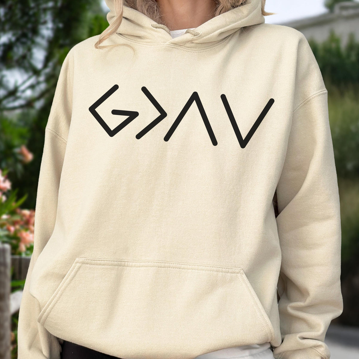 Christian Cross Sweatshirt and Hoodie, God Is Greater Than Highs And Lows Sweater, Religious Gift For Women Men, Faith Bible Verse Gift