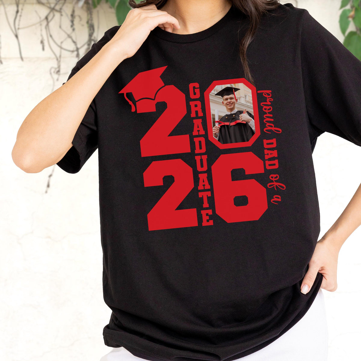 Personalized Family Graduation Shirt, Proud Family Photo Class of 2026 Graduate Gift, Custom Senior T-Shirt
