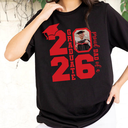 Personalized Family Graduation Shirt, Proud Family Photo Class of 2026 Graduate Gift, Custom Senior T-Shirt