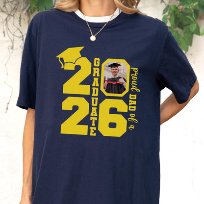 Personalized Family Graduation Shirt, Proud Family Photo Class of 2026 Graduate Gift, Custom Senior T-Shirt