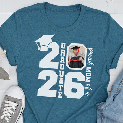 Personalized Family Graduation Shirt, Proud Family Photo Class of 2026 Graduate Gift, Custom Senior T-Shirt
