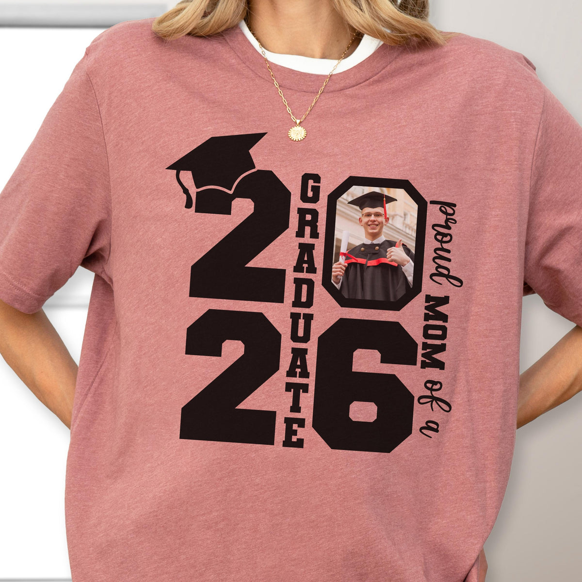 Personalized Family Graduation Shirt, Proud Family Photo Class of 2026 Graduate Gift, Custom Senior T-Shirt