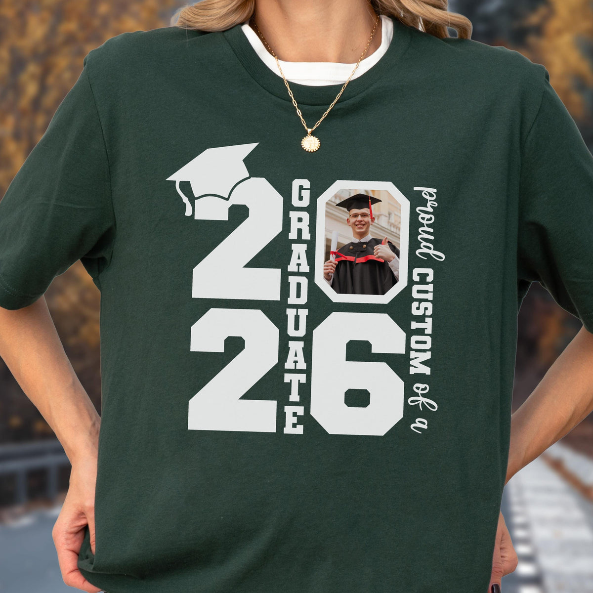 Personalized Family Graduation Shirt, Proud Family Photo Class of 2026 Graduate Gift, Custom Senior T-Shirt