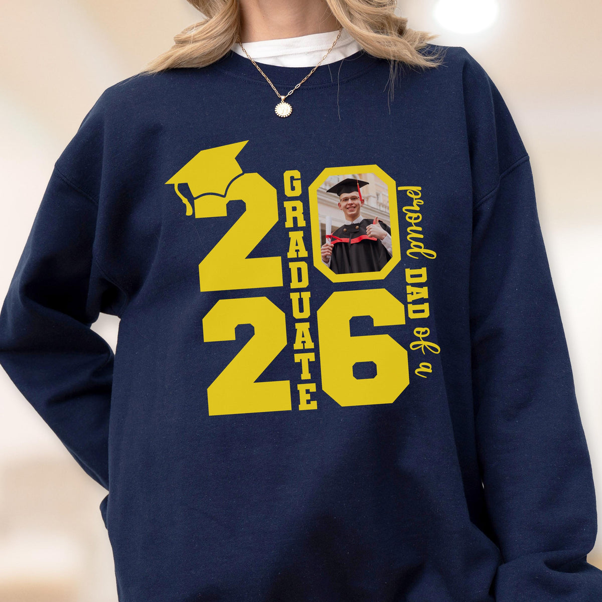 Personalized Class of 2026 Graduation Hoodie and Sweatshirt, Proud Family Photo Graduate Gift, Senior Year Celebration Tee