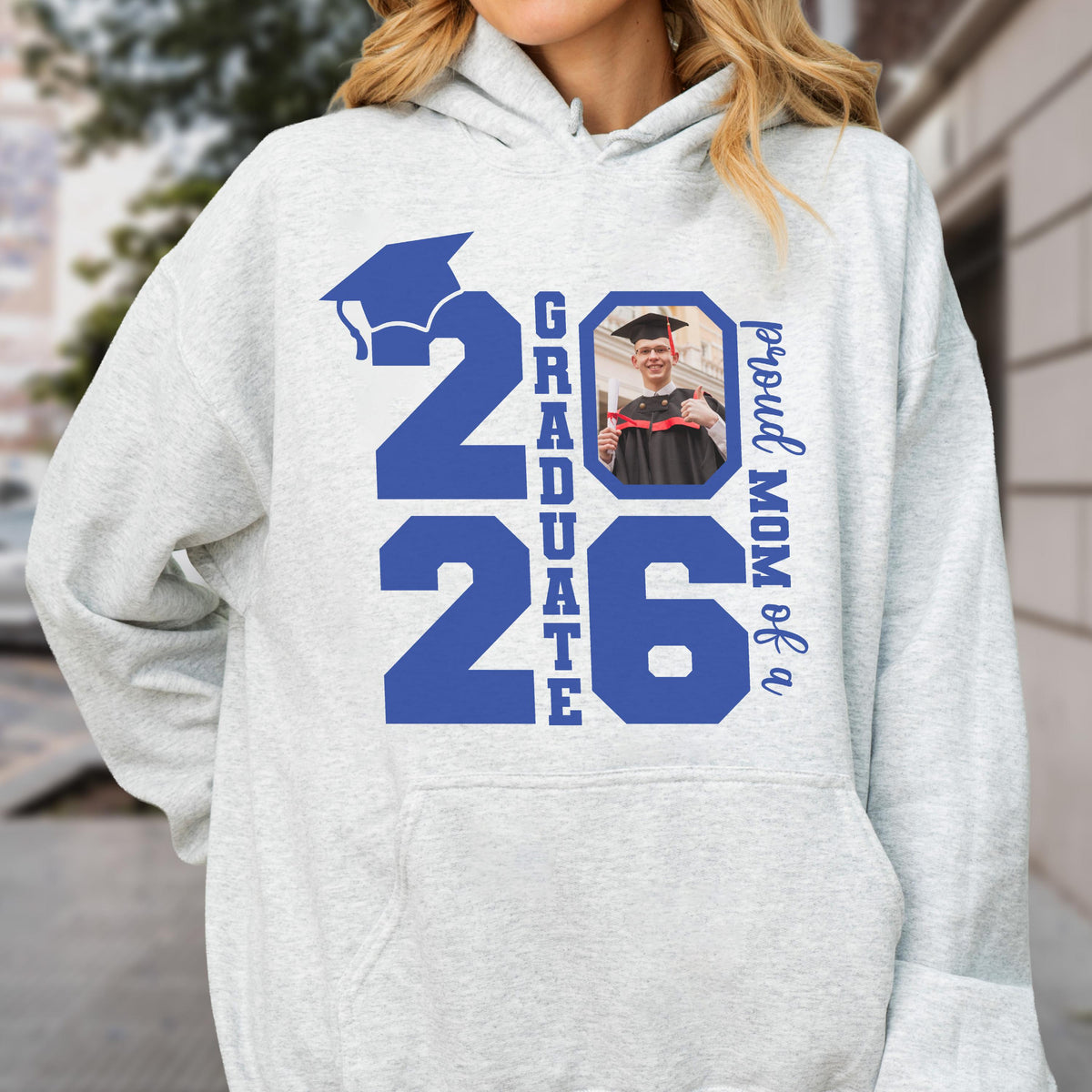 Personalized Class of 2026 Graduation Hoodie and Sweatshirt, Proud Family Photo Graduate Gift, Senior Year Celebration Tee