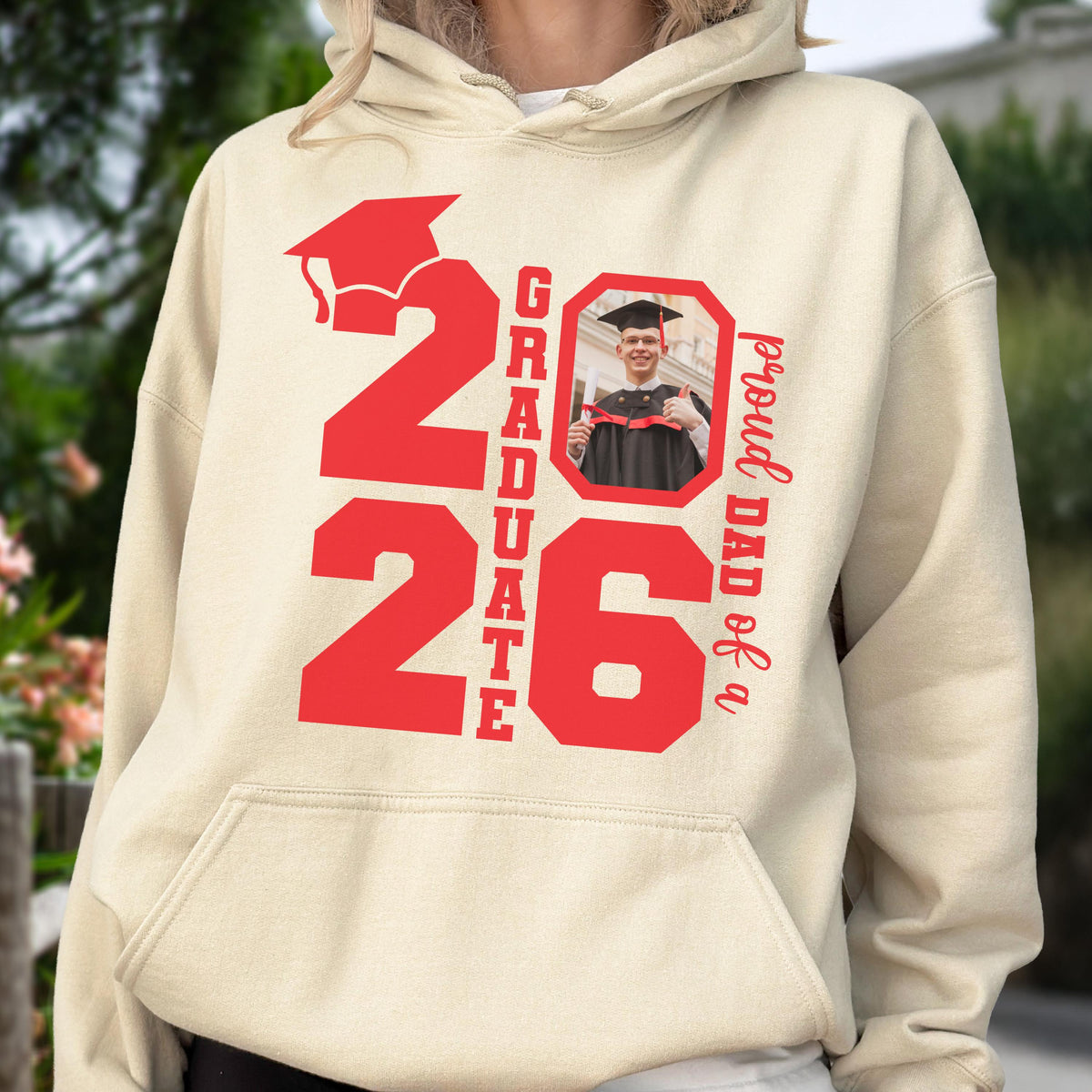 Personalized Class of 2026 Graduation Hoodie and Sweatshirt, Proud Family Photo Graduate Gift, Senior Year Celebration Tee