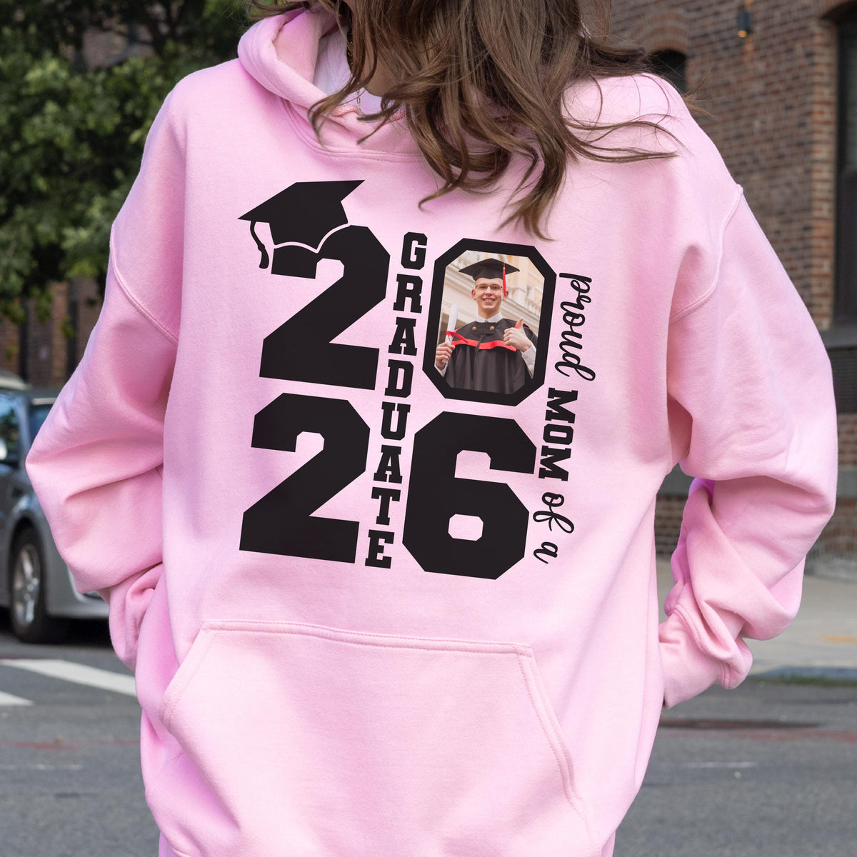 Personalized Class of 2026 Graduation Hoodie and Sweatshirt, Proud Family Photo Graduate Gift, Senior Year Celebration Tee