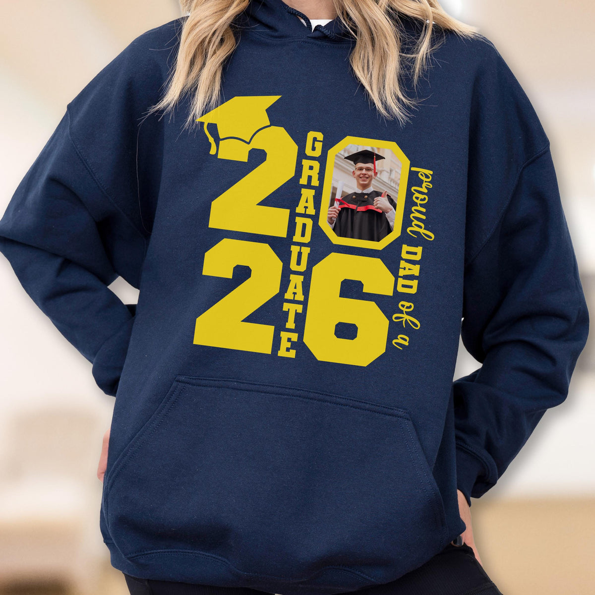 Personalized Class of 2026 Graduation Hoodie and Sweatshirt, Proud Family Photo Graduate Gift, Senior Year Celebration Tee