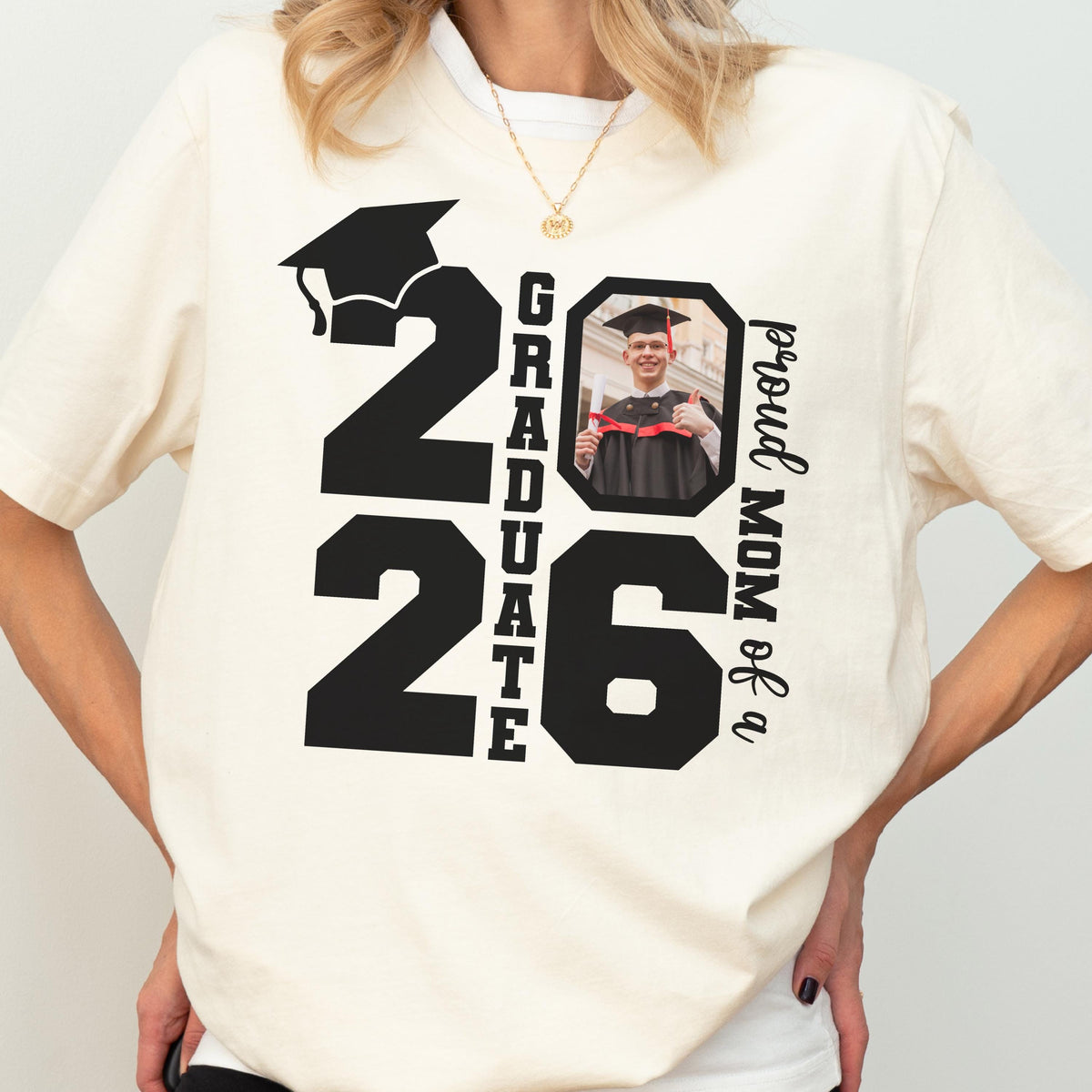 Personalized Family Graduation Shirt, Proud Family Photo Class of 2026 Graduate Gift, Custom Senior T-Shirt