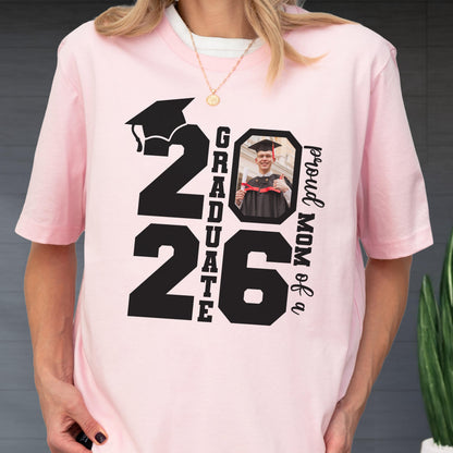 Personalized Family Graduation Shirt, Proud Family Photo Class of 2026 Graduate Gift, Custom Senior T-Shirt