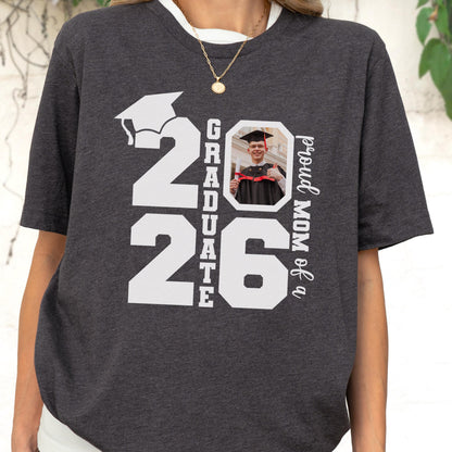 Personalized Family Graduation Shirt, Proud Family Photo Class of 2026 Graduate Gift, Custom Senior T-Shirt