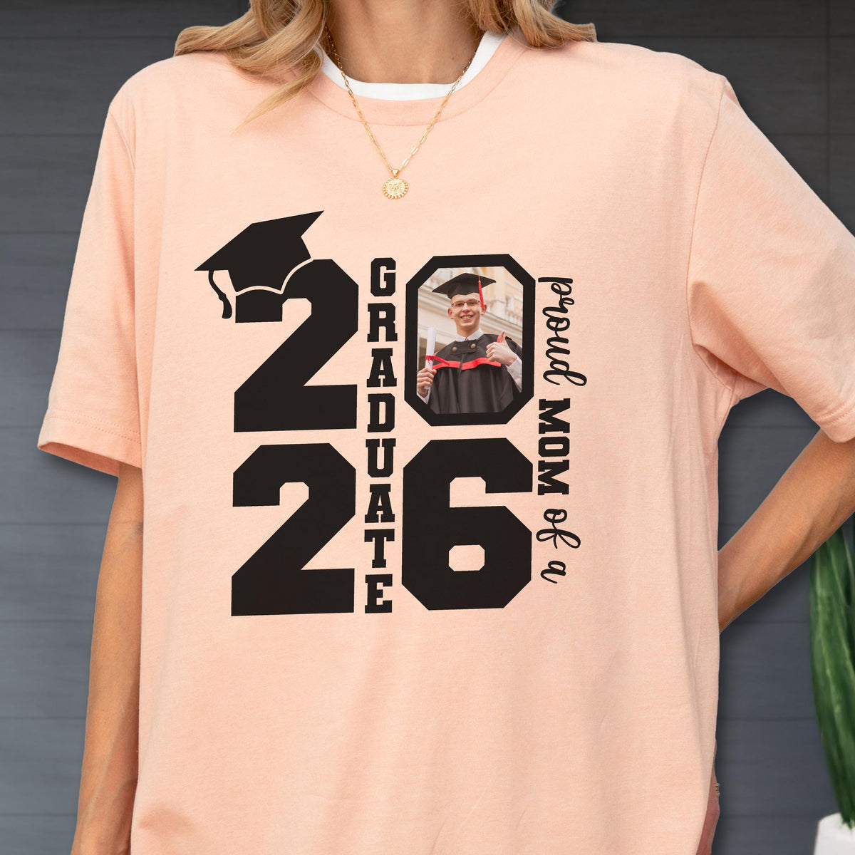 Personalized Family Graduation Shirt, Proud Family Photo Class of 2026 Graduate Gift, Custom Senior T-Shirt