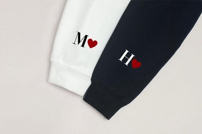 Custom Roman Numeral Date Sweatshirt & Hoodie, Matching Couples Valentine’s Day Gift, Personalized Anniversary Hoodie with Initials