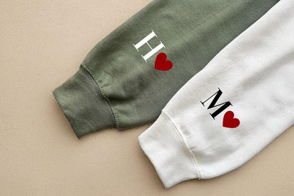 Custom Roman Numeral Date Sweatshirt & Hoodie, Matching Couples Valentine’s Day Gift, Personalized Anniversary Hoodie with Initials