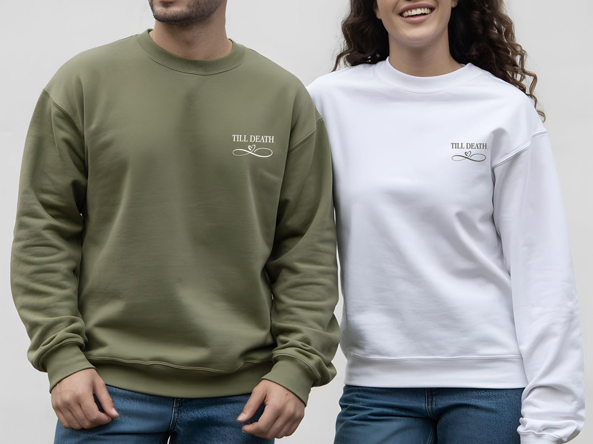Custom Till Death Roman Numeral Date Hoodie, Matching Couple Sweatshirt, Personalized Initials