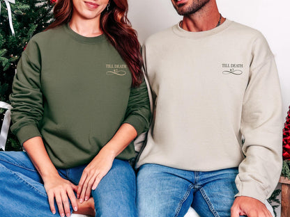 Custom Till Death Roman Numeral Date Hoodie, Matching Couple Sweatshirt, Personalized Initials
