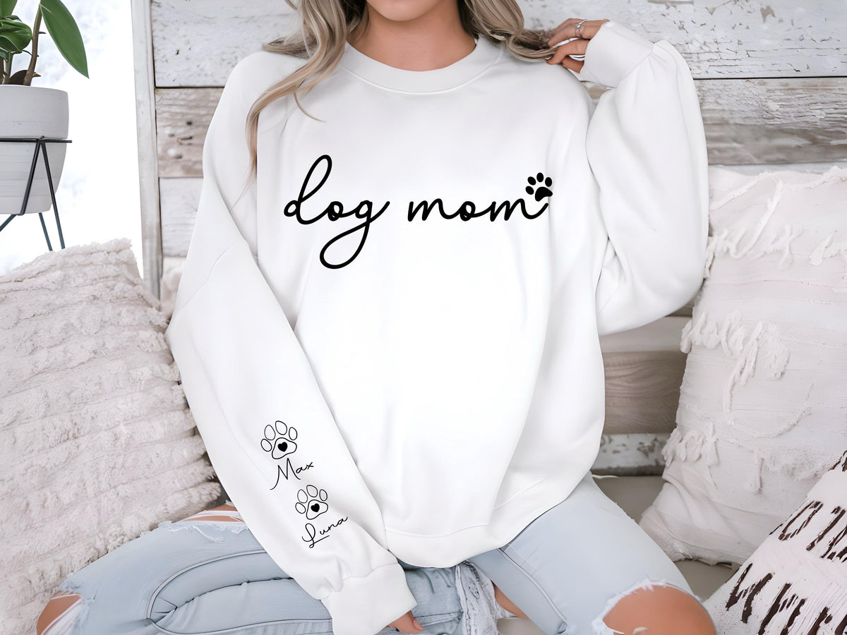 Personalized Dog Mom Sweatshirt, Custom Pet Name Hoodie