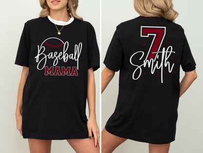Custom Baseball Mom Shirt – Personalized Senior Baseball Mama Tee