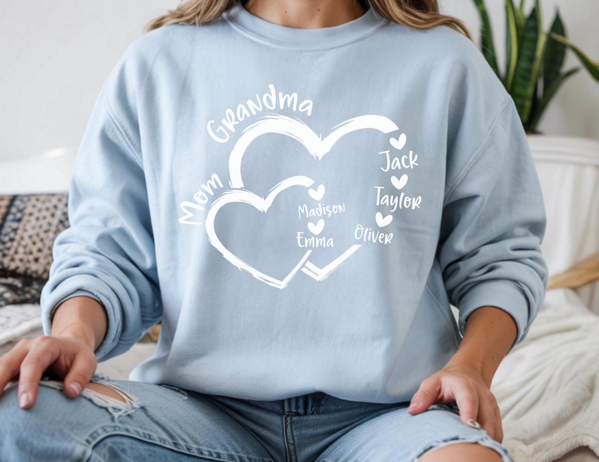 Personalized Grandma Heart Shirt, Grandkids Names, Mother's Day Gift