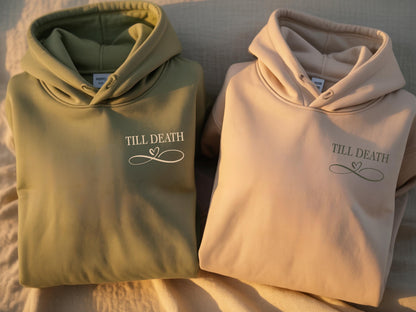 Custom Till Death Roman Numeral Date Hoodie, Matching Couple Sweatshirt, Personalized Initials