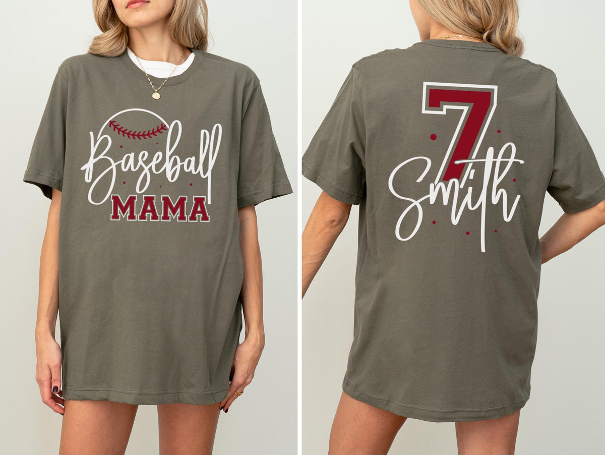 Custom Baseball Mom Shirt – Personalized Senior Baseball Mama Tee