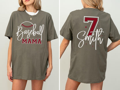 Custom Baseball Mom Shirt – Personalized Senior Baseball Mama Tee