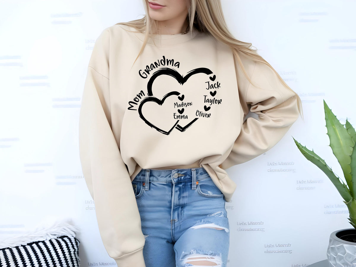 Personalized Grandma Heart Shirt, Grandkids Names, Mother's Day Gift