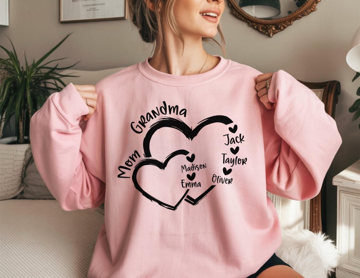 Personalized Grandma Heart Shirt, Grandkids Names, Mother's Day Gift