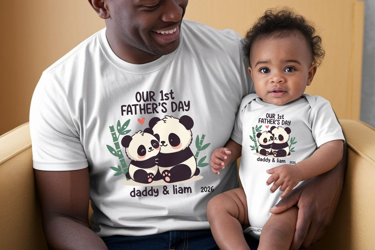 Our First Father's Day Together Shirt, Personalized Father's Day Shirt, Custom Father's Day Matching Shirt, 1st Fathers Day