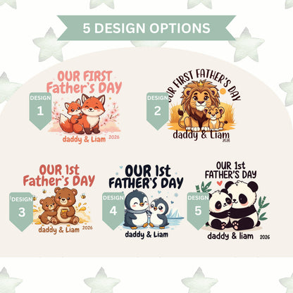 Our First Father's Day Together Shirt, Personalized Father's Day Shirt, Custom Father's Day Matching Shirt, 1st Fathers Day