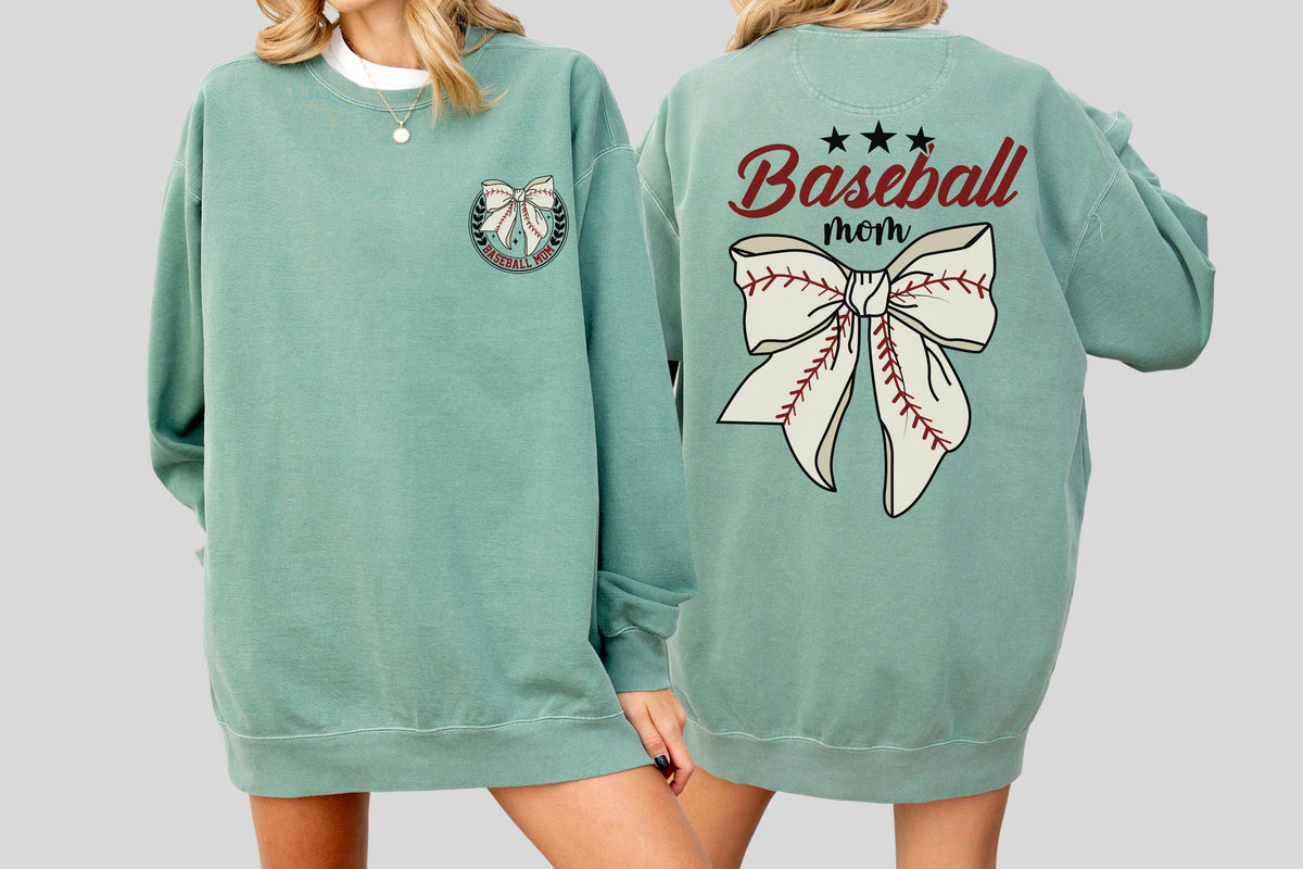 Baseball Mom Coquette Shirt, Game Day Mama Sweatshirt, Cute Bow Baseball Tee, Trendy Sports Mom Shirt