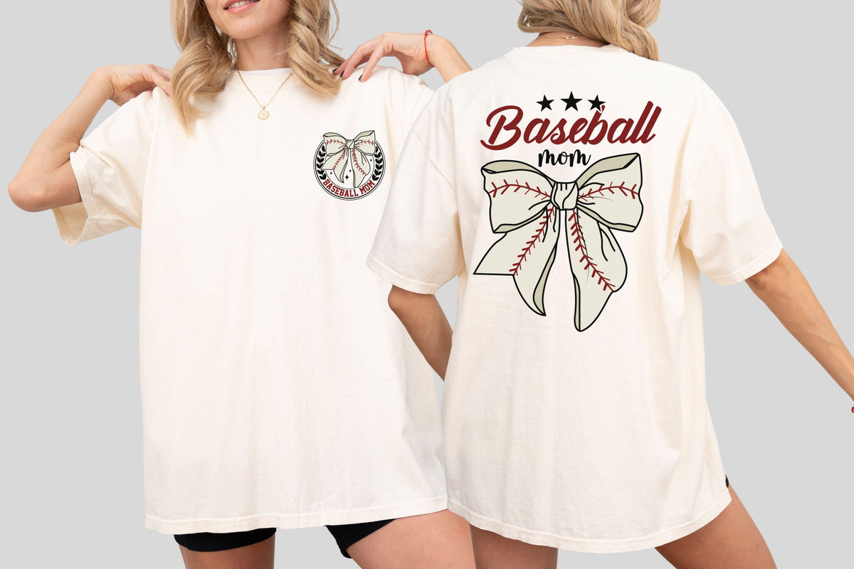 Baseball Mom Coquette Shirt, Game Day Mama Sweatshirt, Cute Bow Baseball Tee, Trendy Sports Mom Shirt