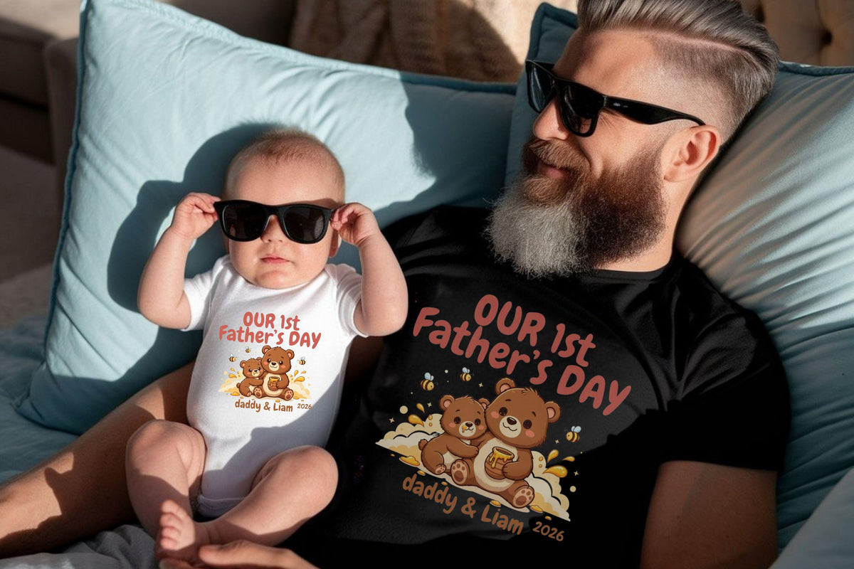 Our First Father's Day Together Shirt, Personalized Father's Day Shirt, Custom Father's Day Matching Shirt, 1st Fathers Day