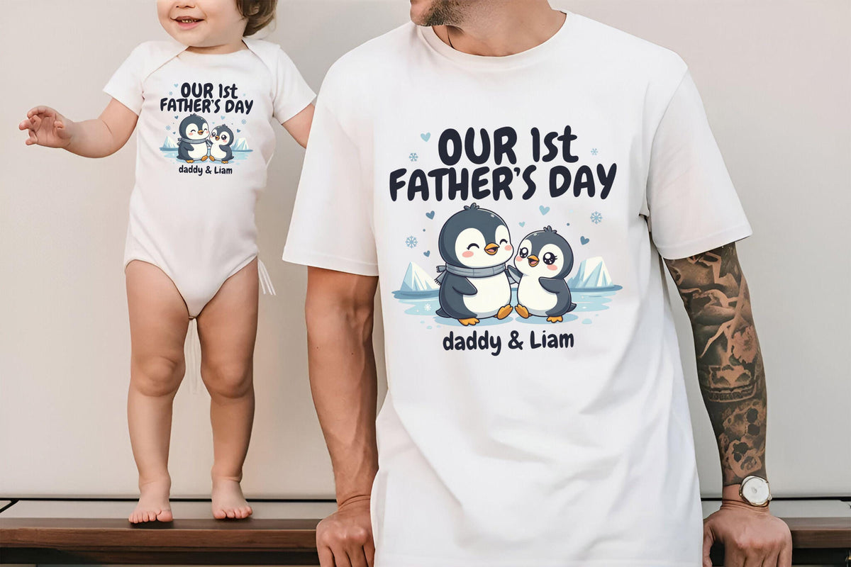 Our First Father's Day Together Shirt, Personalized Father's Day Shirt, Custom Father's Day Matching Shirt, 1st Fathers Day