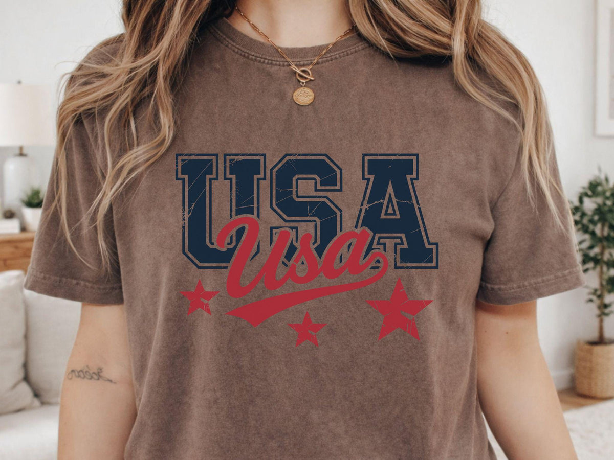 USA Aesthetic Shirt, Distressed Vintage Tee, Patriotic Retro Sweatshirt, Americana Graphic Shirt
