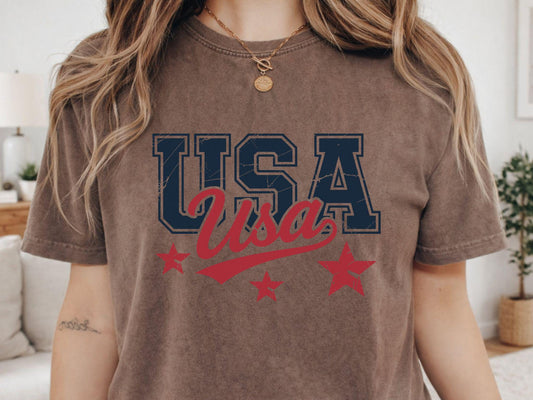 USA Aesthetic Shirt, Distressed Vintage Tee, Patriotic Retro Sweatshirt, Americana Graphic Shirt
