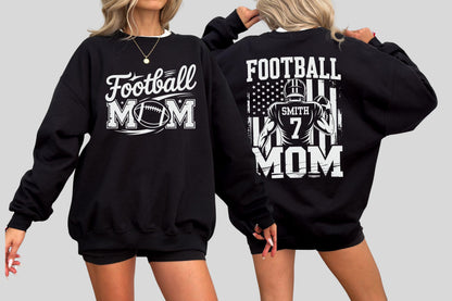 Custom Football Mom Shirt, Personalized Name Number Tee, Game Day Sweatshirt, Sports Mama Shirt