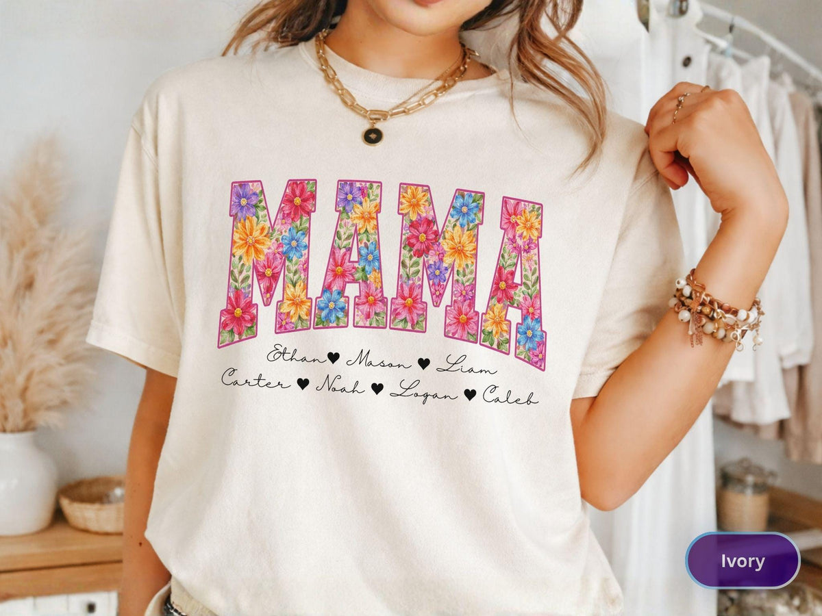 Custom Mama Shirt, Personalized Mom Tee, Custom Name Sweatshirt, Mothers Day Gift Shirt