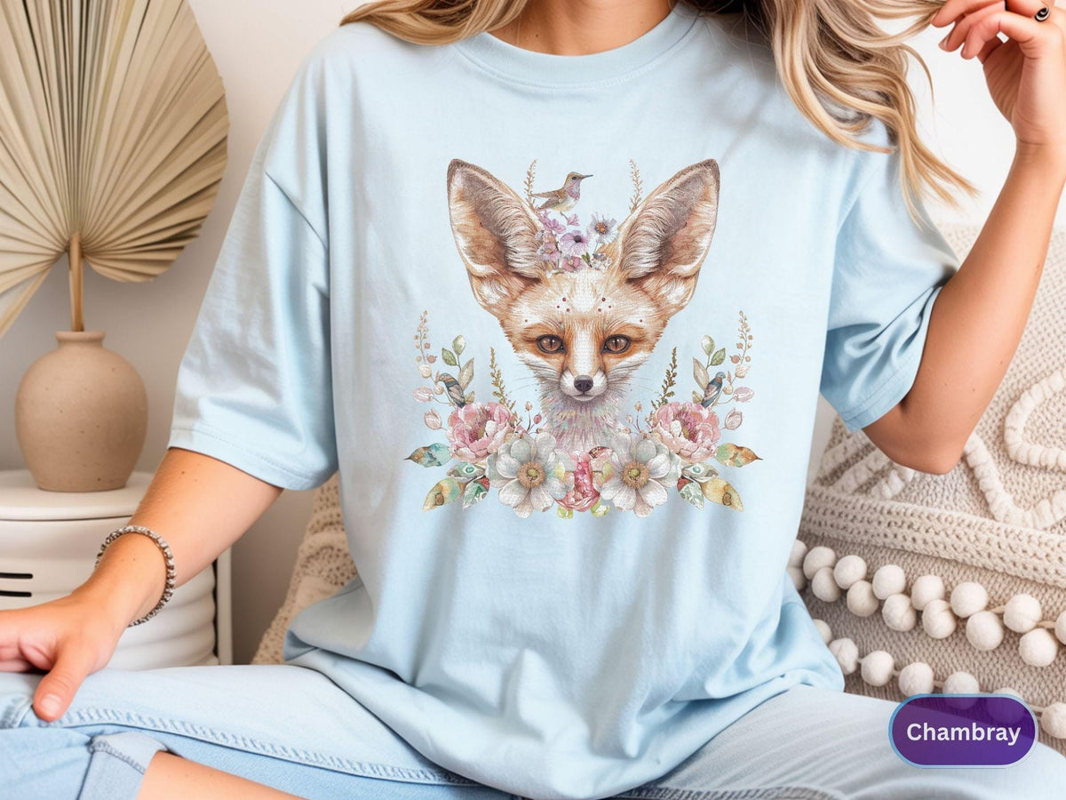 Boho Fox Shirt, Woodland Animal Tee, Aesthetic Nature Sweatshirt, Cute Fox Gift Shirt
