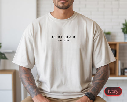 Girl Dad Boy Dad Shirt, Minimalist Girl dad Tee, Fathers Day Tee, Proud Dad Sweatshirt, Dad Gift Shirt, Custom EST Step Dad Tshirt