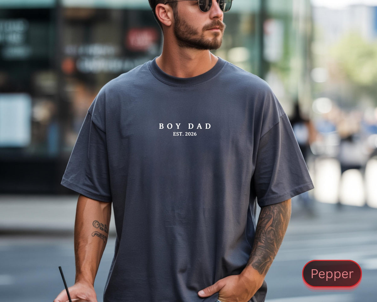 Girl Dad Boy Dad Shirt, Minimalist Girl dad Tee, Fathers Day Tee, Proud Dad Sweatshirt, Dad Gift Shirt, Custom EST Step Dad Tshirt