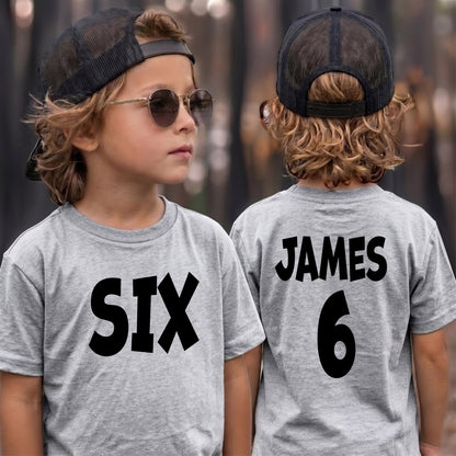 Custom Birthday Shirt, Personalized Name Age Tee, Kids Party Outfit, Toddler Boy Girl Gift