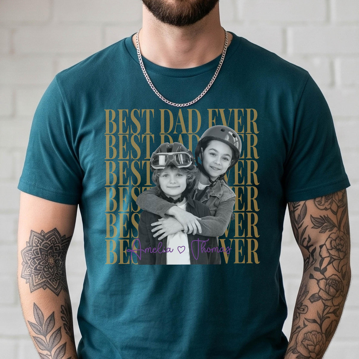 Custom Photo Best Dad Ever Shirt, Personalized Father Gift, Photo T-Shirt For Dad, Father's Day Gift From Kids